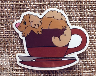 Pups in Cups - Lattail Vinyl Sticker