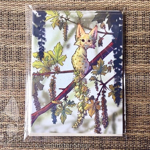 Maple-tailed Cat Greeting Card 4 Pack