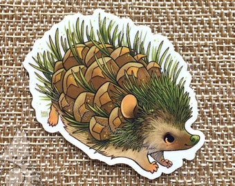 Botanimals - Pinecone Hedgehog Clear Vinyl Sticker