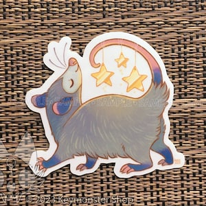 Sticker en vinyle transparent étoile opossum