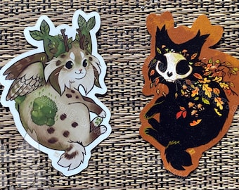 Pegatina de vinilo de doble cara con gato, llave y calavera