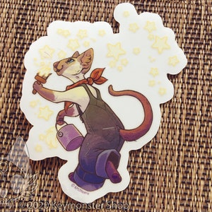 Star Schilder Siamese Cat Clear Vinyl Sticker