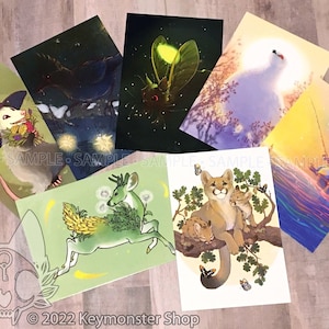Keymonster Art & Illustration - Impressões de cartões postais - Seleção B