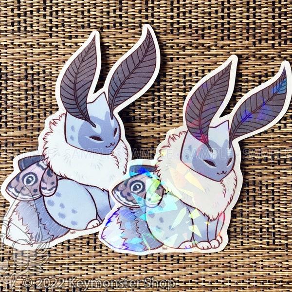 Moth Kitten Clear and Clear Holo Vinyl Sticker