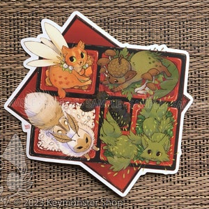 Autocollant en vinyle géant Forest Fey Kitties pour boîte à bento