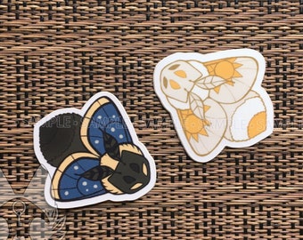 Mini Moth Kitten Sun and Moon Vinyl Sticker Set