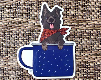 Pups in Cups - Bark Roast Vinyl Sticker