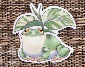 Botanimals - Pothos Frog Clear Vinyl Sticker