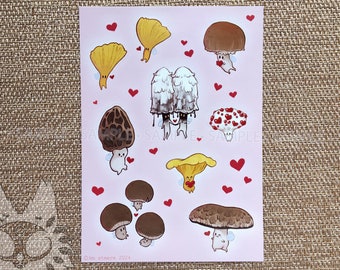 Mushroom Love A6 Vinyl Sticker Sheet