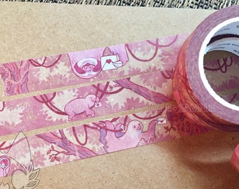 Pink Sloth Letters 15mm Washi Paper Tape