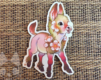 Botanimals - Blossom Donkey Clear Vinyl Sticker