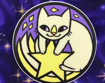 Stars Kitten Vinyl Sticker