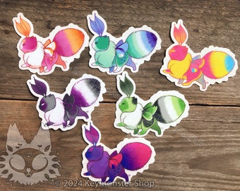 Pegatinas de vinilo transparente Pride Moth Kittens - Selección A