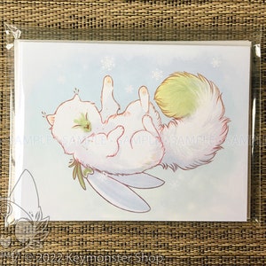 Snowdrop Blossom Kitten - Holiday Greeting Card 4 Pack