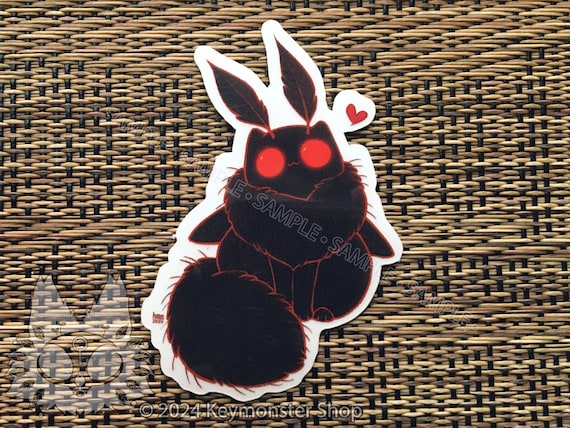 Cute Little Moth Man Moth Kitten Clear Vinyl Sticker