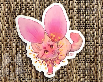 Peach Blossom Kitten Vinyl Sticker