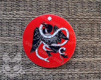 Pegatina de vinilo de colimbo, estrella y serpiente