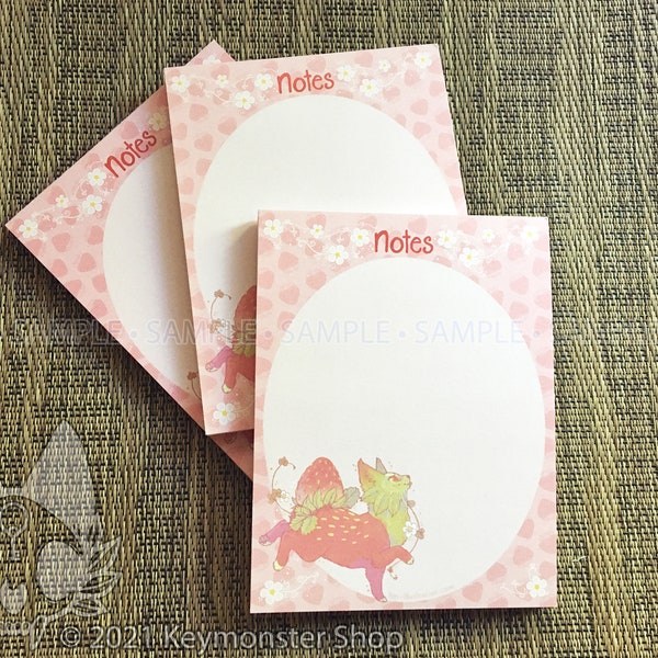 Botanicats - Strawberry Bobtail Stationary Memo Pad