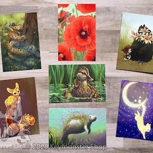Keymonster Art & Illustration - Impresiones de postales - Selección F