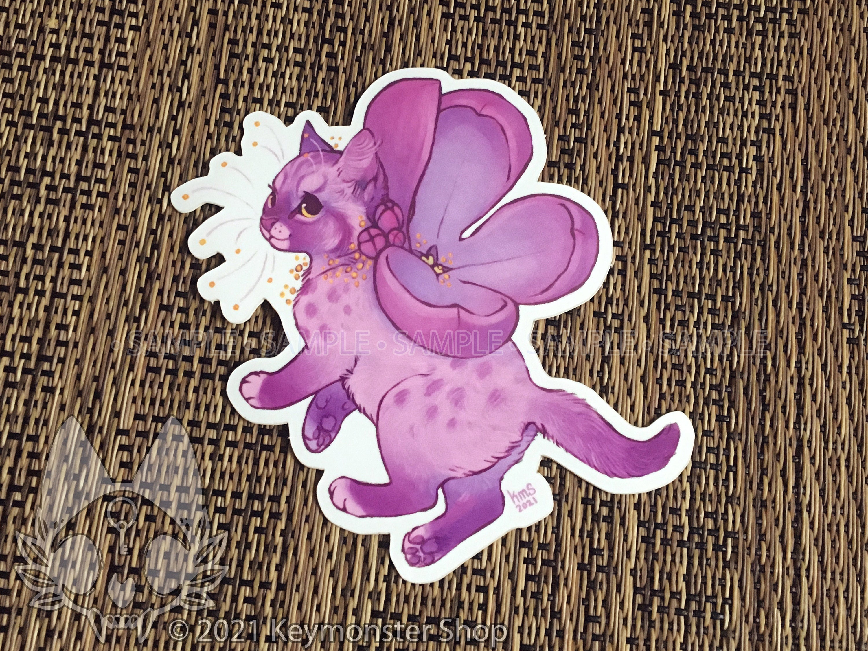 Lilac Blossom Kitten Vinyl Sticker