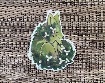 Botanimals - Adhesivo de vinilo transparente de coyote Trillium