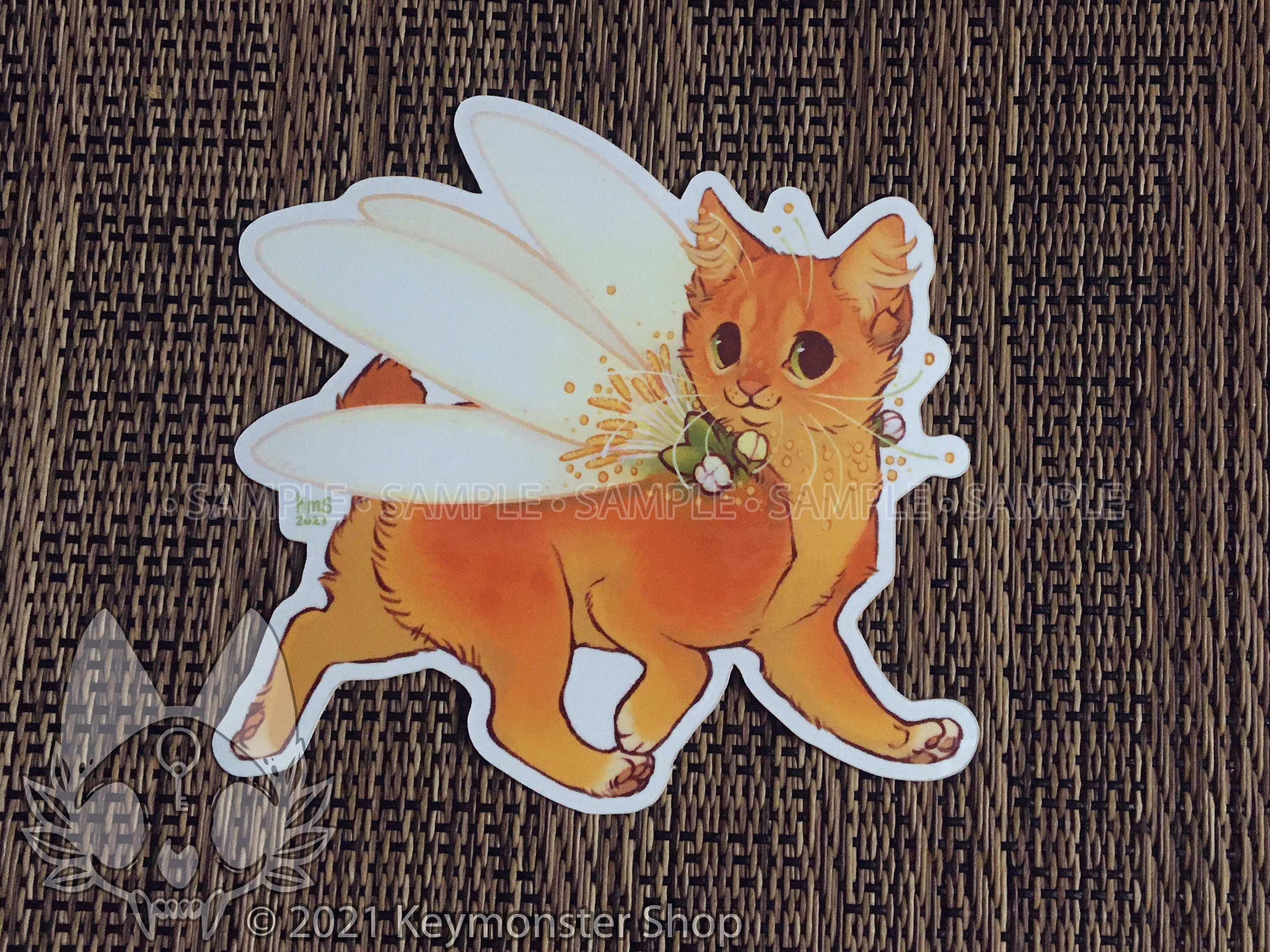 Orange Blossom Kitten Vinyl Sticker