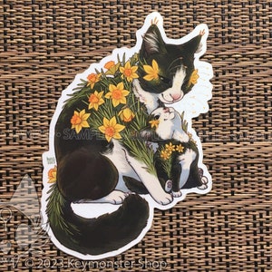 植物 - 水仙猫ファミリー ビニールステッカー