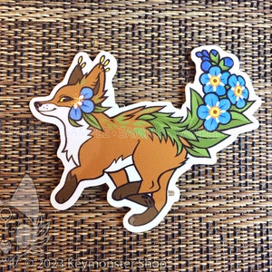 Botanimals - Forget-Me-Nots Fox Vinyl Sticker
