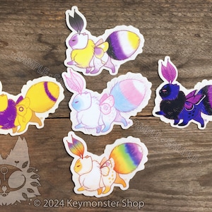 Autocollants en vinyle transparent Pride Moth Kittens - Sélection B