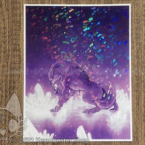 Walk on Water Crystal Wolf Holographic Print