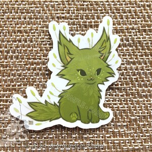 Cute Little Moss Kitten Clear Vinyl Sticker