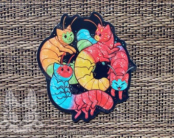 Pegatina de vinilo de orugas de goma ácida