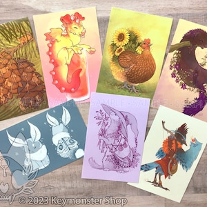 Keymonster Art & Illustration - Impressões de cartões postais - Seleção C