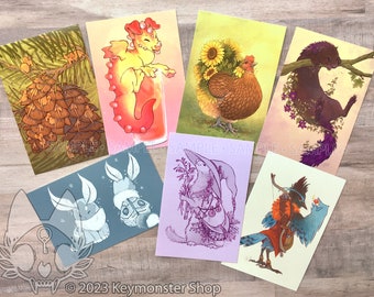 Keymonster Art & Illustration - Postcard Prints - Selection C