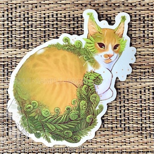 Botanimals - Sticker en vinyle transparent Fern Kitty