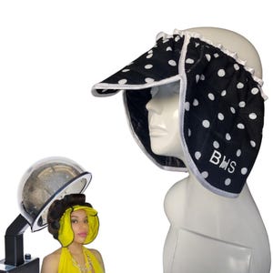 Hairdryer Beauty Heat Shield Complete Protection from Hot Hair Dryers and Hair Steamers (Black Polka)