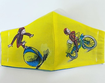 Curious George Matching Dog Bandana Scrunchie and Mask Set