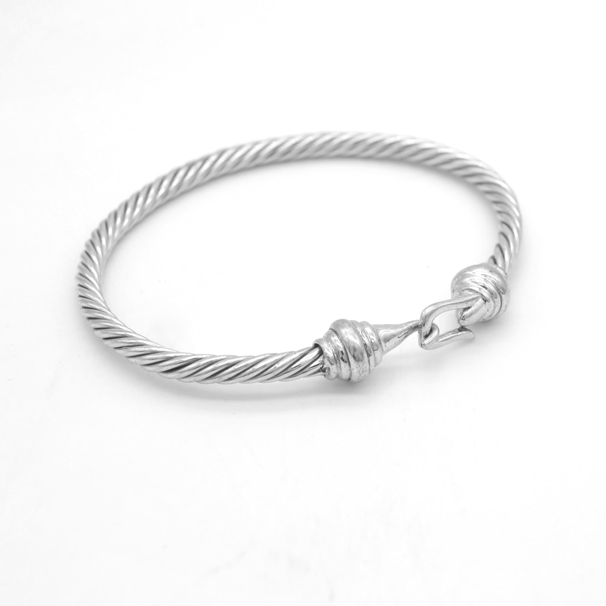 925 Sterling Silver 18k Gold Plated Rose Yellow Hook Twisted Cable