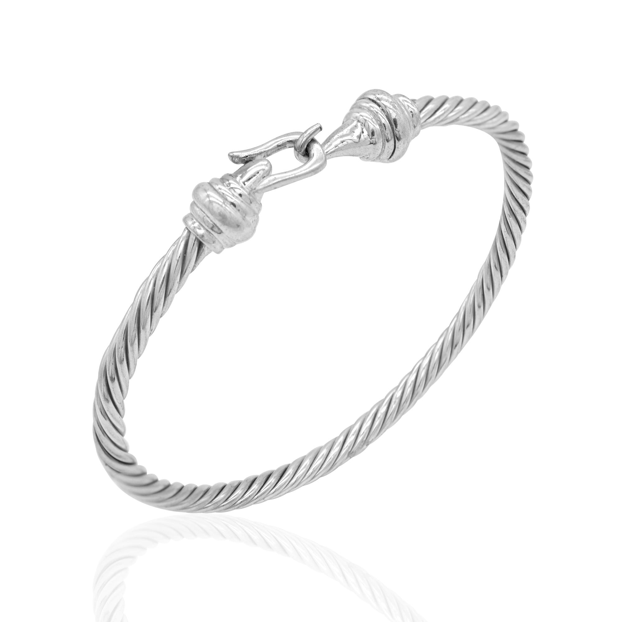 925 Sterling Silver 18k Gold Plated Rose Yellow Hook Twisted Cable