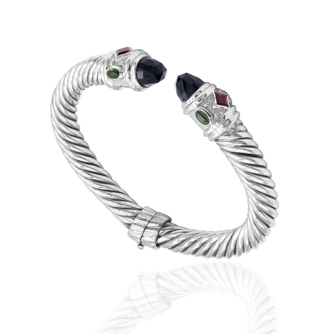 925 Sterling Silver Twisted Classic Rope Style Bangle Bracelet Cuff