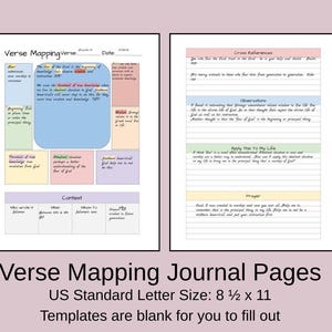 Verse Mapping | Digital Bible Journaling | Daily Scripture Mapping | PDF Scripture Mapping | Verse Template | Printable Bible Journaling