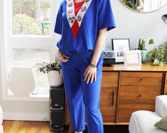 South West-broekenset met windjack uit de jaren 80 en 90 | Vintage rood wit blauw trainingspak