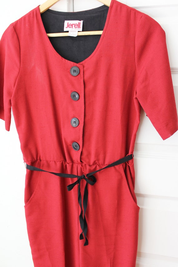 Red & Black 80s 90s Jumpsuit - image 3