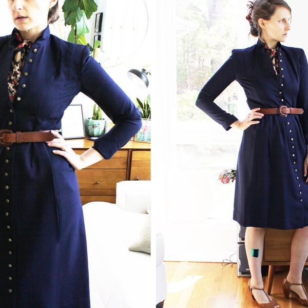 Vintage Navy Blue Suit Dress