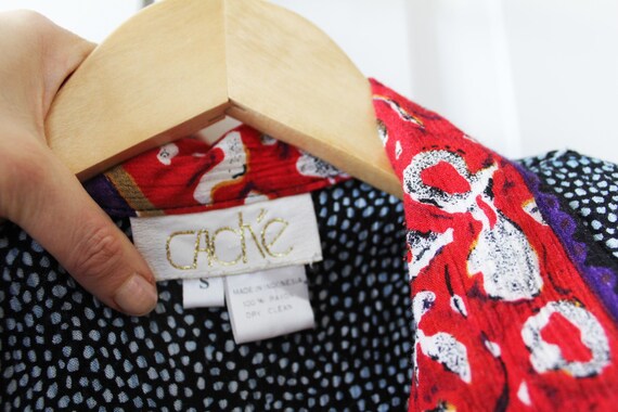 Vintage Funky Print Button Down by Cache - image 7