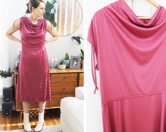 Vintage 70s 80s Mauve Shift Dress