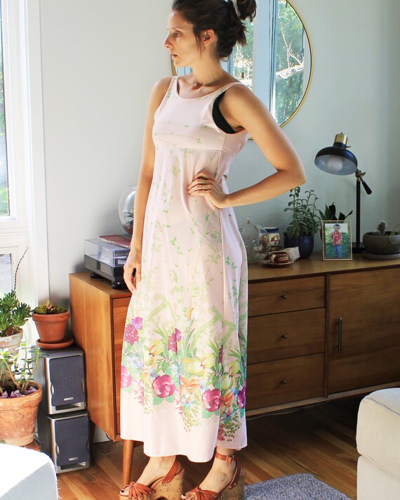 Vintage Powder Pink Floral Nightie - image 2