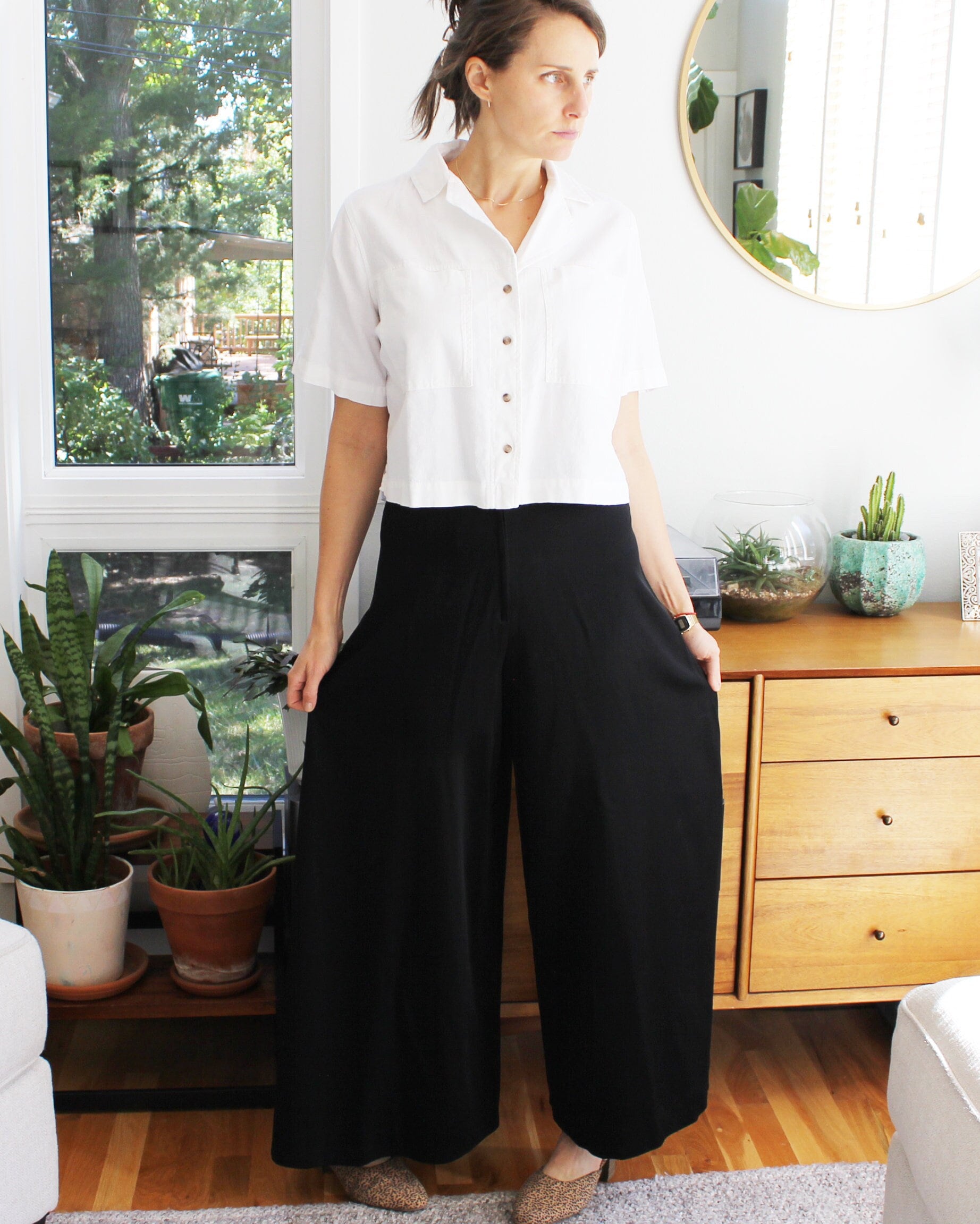 Vintage Wide Leg Black Trouser - Etsy