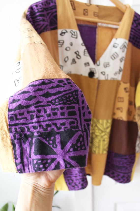 Handmade Patchwork Light Jacket | Funky Quilted V… - image 8