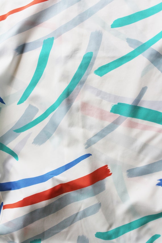 Retro Colorful Paint Stroke Button Down Top - image 2